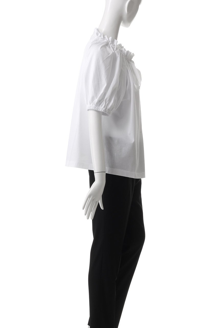 【パトゥ/PATOU】のボリュームジャージーブラウス 人気、トレンドファッション・服の通販 founy(ファニー) 　ファッション　Fashion　レディースファッション　Fashion for Women　トップス・カットソー　Cut & Sew Tops　シャツ・ブラウス・オフィスカジュアル　Elegant Blouses & Button-Ups　なめらか　Smooth, Silky Texture　ギャザー　Gathered, Ruffled　ショート　Short, Short Length　シンプル　Simple, Minimal　スリーブ　Sleeve, Long Sleeve / Short Sleeve　ダウン　Down, Puffer　デニム　Denim, Jeans Material　リボン　Ribbon, Bow　ワイド　Wide, Wide Fit　新作・新入荷　New Arrivals / New In　other-3|ID: prp329100004337428 ipo3291000000033486957