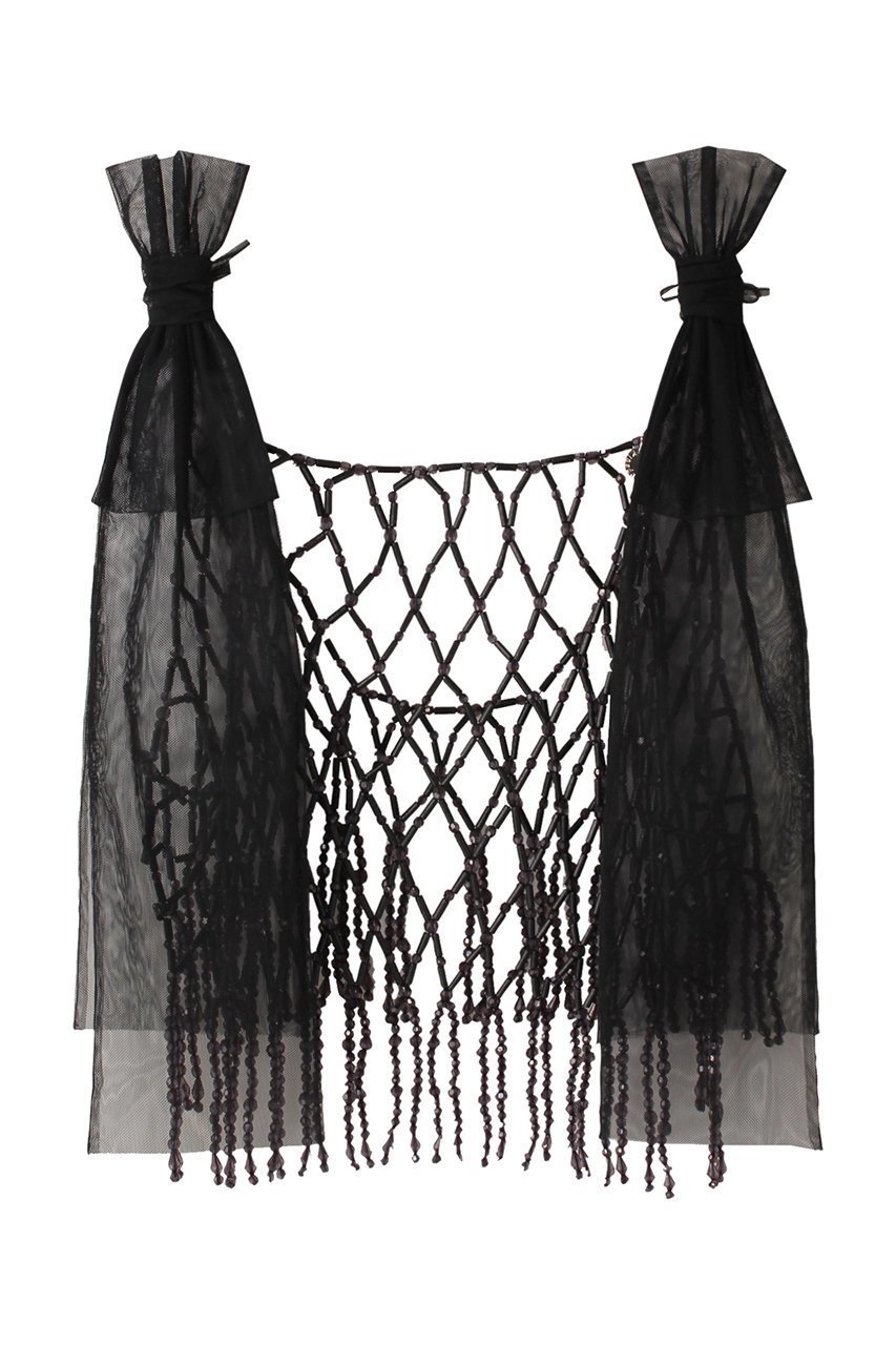 【チカ キサダ/CHIKA KISADA】のビーズ&チュール ネットトップス 人気、トレンドファッション・服の通販 founy(ファニー) 　ファッション　Fashion　レディースファッション　Fashion for Women　トップス・カットソー　Cut & Sew Tops　キャミソール&ノースリーブ　Camisoles & Sleeveless Tops　シャツ・ブラウス・オフィスカジュアル　Elegant Blouses & Button-Ups　シンプル　Simple, Minimal　チュール　Tulip, Tulip Motif　ノースリーブ　Sleeveless, No-Sleeve　 other-1|ID: prp329100004337431 ipo3291000000034955744