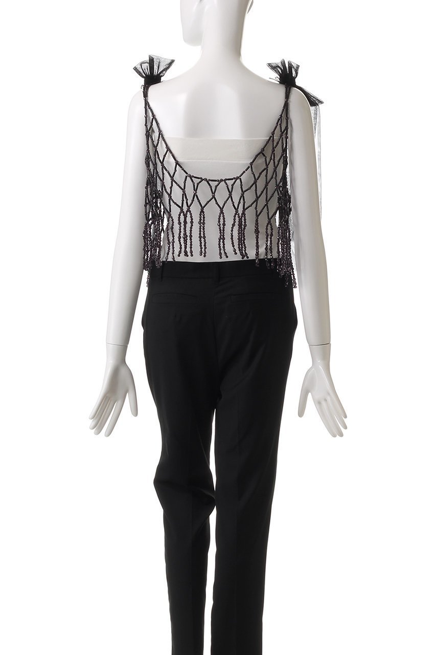 【チカ キサダ/CHIKA KISADA】のビーズ&チュール ネットトップス 人気、トレンドファッション・服の通販 founy(ファニー) 　ファッション　Fashion　レディースファッション　Fashion for Women　トップス・カットソー　Cut & Sew Tops　キャミソール&ノースリーブ　Camisoles & Sleeveless Tops　シャツ・ブラウス・オフィスカジュアル　Elegant Blouses & Button-Ups　シンプル　Simple, Minimal　チュール　Tulip, Tulip Motif　ノースリーブ　Sleeveless, No-Sleeve　other-4|ID: prp329100004337431 ipo3291000000034955751