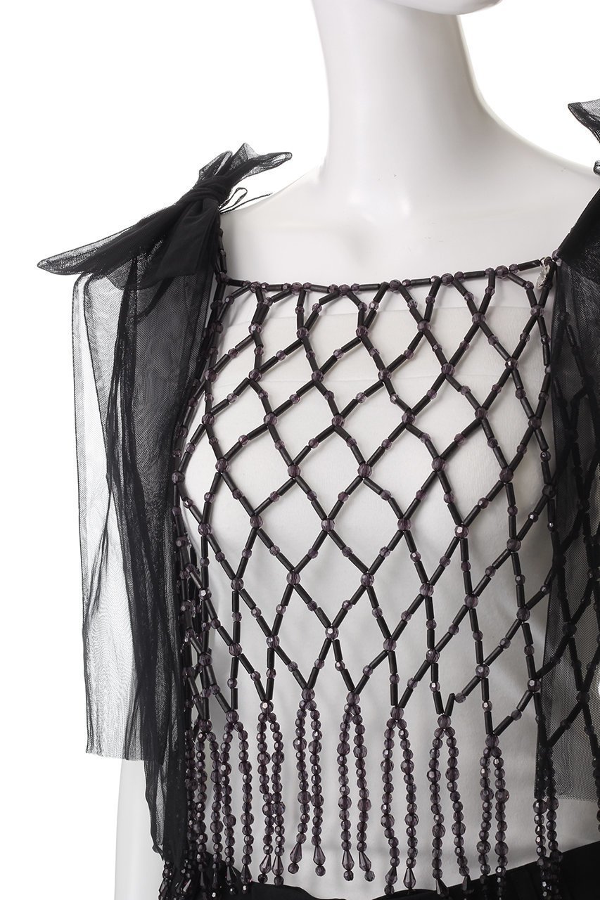 【チカ キサダ/CHIKA KISADA】のビーズ&チュール ネットトップス 人気、トレンドファッション・服の通販 founy(ファニー) 　ファッション　Fashion　レディースファッション　Fashion for Women　トップス・カットソー　Cut & Sew Tops　キャミソール&ノースリーブ　Camisoles & Sleeveless Tops　シャツ・ブラウス・オフィスカジュアル　Elegant Blouses & Button-Ups　シンプル　Simple, Minimal　チュール　Tulip, Tulip Motif　ノースリーブ　Sleeveless, No-Sleeve　other-5|ID: prp329100004337431 ipo3291000000034955753