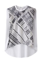 【ニアー ニッポン/near.nippon】のトライバル柄 スリーブレス フレアートップス ネイビー柄×ホワイト|ID: prp329100004337437 ipo3291000000034955755