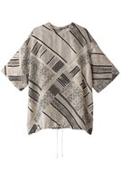 【ニアー ニッポン/near.nippon】のトライバル柄 オーバーTシャツ 人気、トレンドファッション・服の通販 founy(ファニー) ファッション Fashion レディースファッション Ladies' Fashion Online トップス・カットソー Tops/Tshirt シャツ/ブラウス Shirts/Blouses ロング / Tシャツ T-Shirts なめらか Smooth キュプラ Cupra コクーン Cocoon ショート Short スリーブ Sleeve ドローコード Draw Cord フォーマル Formal プリント Print マニッシュ Mannish |ID:prp329100004337438