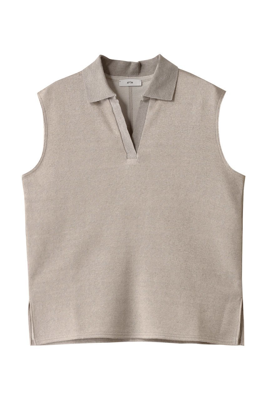 【エイトン/ATON】のLINEN JERSEY ポロ タンクトップ インテリア・キッズ・メンズ・レディースファッション・服の通販 founy(ファニー) 　ファッション　Fashion　レディースファッション　Fashion for Women　トップス・カットソー　Cut & Sew Tops　キャミソール&ノースリーブ　Camisoles & Sleeveless Tops　シャツ・ブラウス・オフィスカジュアル　Elegant Blouses & Button-Ups　ロングTシャツ・Tシャツ　Longline T-Shirts & Tees　カットソー・ベーシックTシャツ　Cut-and-Sewn Tops / Stretch Tees & Basics　おすすめ　Recommended / Our Picks　インド　Indian Textile　キャミソール　Camisole, Spaghetti Strap Top　スキッパー　Skipper, Open Collar　ストレート　Straight, Straight Cut　セットアップ　Set-Up, Coordinated Outfit　タンク　Tank Top, Sleeveless Top　リネン　Linen, Linen Fabric　リバーシブル　Reversible, Two-Sided　レギュラー　Regular, Standard Fit　ワイド　Wide, Wide Fit　エレガント 上品　Elegant　ローリネン|ID: prp329100004337443 ipo3291000000032797073