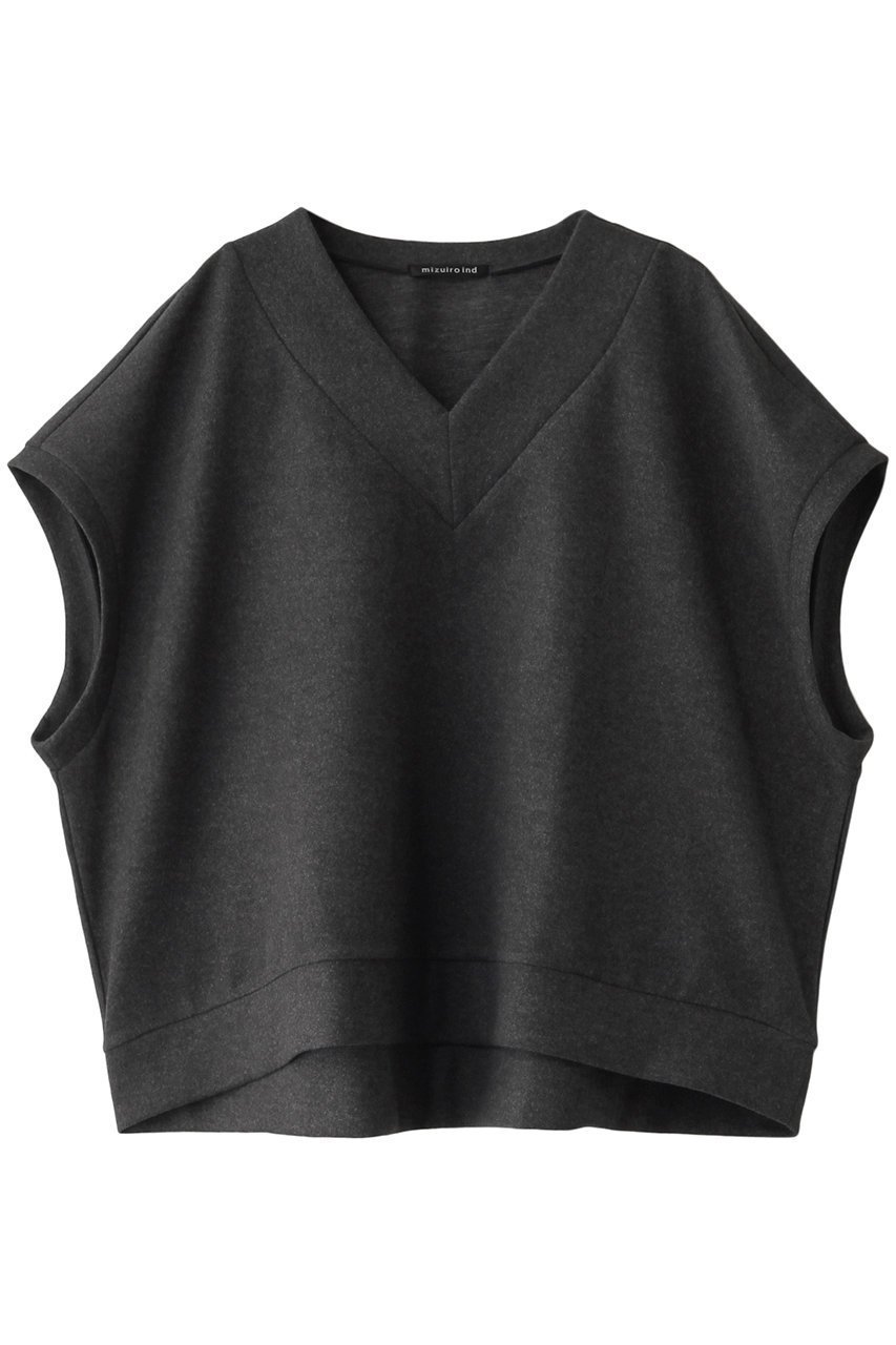 【ミズイロ インド/mizuiro ind】のV neck wide vest ベスト インテリア・キッズ・メンズ・レディースファッション・服の通販 founy(ファニー) 　ファッション　Fashion　レディースファッション　WOMEN　トップス・カットソー　Tops/Tshirt　ニット　Knit Tops　ベスト/ジレ　Gilets/Vests　プルオーバー　Pullover　シンプル　Simple　フェルト　Felt　ベスト　Vest　冬　Winter　NEW・新作・新着・新入荷　New Arrivals　グレー|ID: prp329100004337446 ipo3291000000030137829