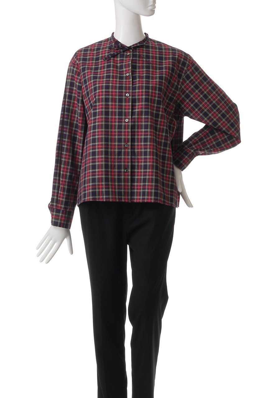 【ミズイロ インド/mizuiro ind】のcheck ribbon tie shirt シャツ 人気、トレンドファッション・服の通販 founy(ファニー) 　ファッション　Fashion　レディースファッション　Fashion for Women　トップス・カットソー　Cut & Sew Tops　シャツ・ブラウス・オフィスカジュアル　Elegant Blouses & Button-Ups　コンパクト　Compact, Small Size　スリーブ　Sleeve, Long Sleeve / Short Sleeve　チェック　Check, Plaid, Tartan　リボン　Ribbon, Bow　ロング　Long, Long-Length　other-2|ID: prp329100004337448 ipo3291000000036071819