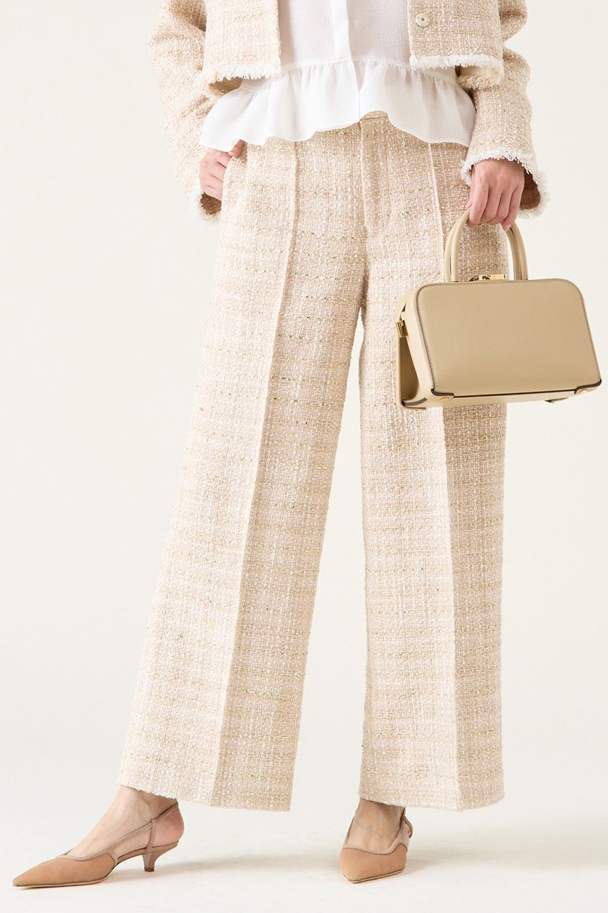 【マルティニーク/martinique】のGIOLICAツイードパンツ(セットアップ可) インテリア・キッズ・メンズ・レディースファッション・服の通販 founy(ファニー) 　ファッション　Fashion　レディースファッション　Fashion for Women　セットアップ　Matching Sets　レディースパンツ・ボトムス　Pants & Trousers / Bottoms　パンツ　Pants & Trousers　イタリア　Italy　サマー　Summer, Summer Style　セットアップ　Set-Up, Coordinated Outfit　センター　Center, Center Line　ツイード／ツィード　Choker, Choker Necklace　ツイード　Twill, Twill Weave　リラックス　Relax, Relaxed Fit　春　Spring　ベージュ|ID: prp329100004337454 ipo3291000000035042383