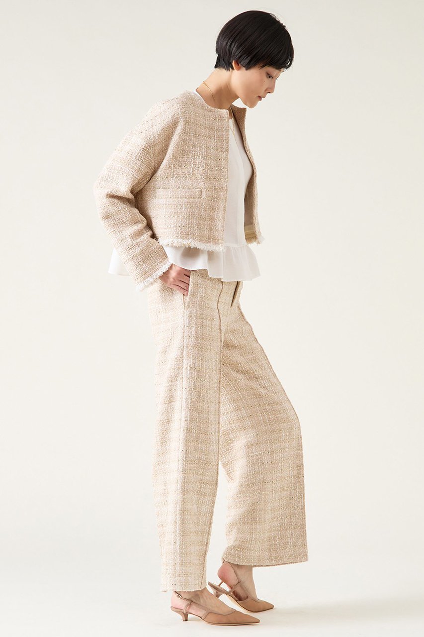 【マルティニーク/martinique】のGIOLICAツイードパンツ(セットアップ可) 人気、トレンドファッション・服の通販 founy(ファニー) 　ファッション　Fashion　レディースファッション　Fashion for Women　セットアップ　Matching Sets　レディースパンツ・ボトムス　Pants & Trousers / Bottoms　パンツ　Pants & Trousers　イタリア　Italy　サマー　Summer, Summer Style　セットアップ　Set-Up, Coordinated Outfit　センター　Center, Center Line　ツイード／ツィード　Choker, Choker Necklace　ツイード　Twill, Twill Weave　リラックス　Relax, Relaxed Fit　春　Spring　other-5|ID: prp329100004337454 ipo3291000000035042392