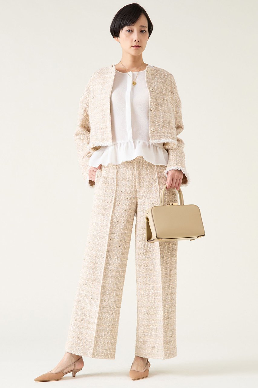 【マルティニーク/martinique】のGIOLICAツイードパンツ(セットアップ可) 人気、トレンドファッション・服の通販 founy(ファニー) 　ファッション　Fashion　レディースファッション　Fashion for Women　セットアップ　Matching Sets　レディースパンツ・ボトムス　Pants & Trousers / Bottoms　パンツ　Pants & Trousers　イタリア　Italy　サマー　Summer, Summer Style　セットアップ　Set-Up, Coordinated Outfit　センター　Center, Center Line　ツイード／ツィード　Choker, Choker Necklace　ツイード　Twill, Twill Weave　リラックス　Relax, Relaxed Fit　再入荷　Restock / Back in Stock　春　Spring　other-4|ID: prp329100004337454 ipo3291000000035732570