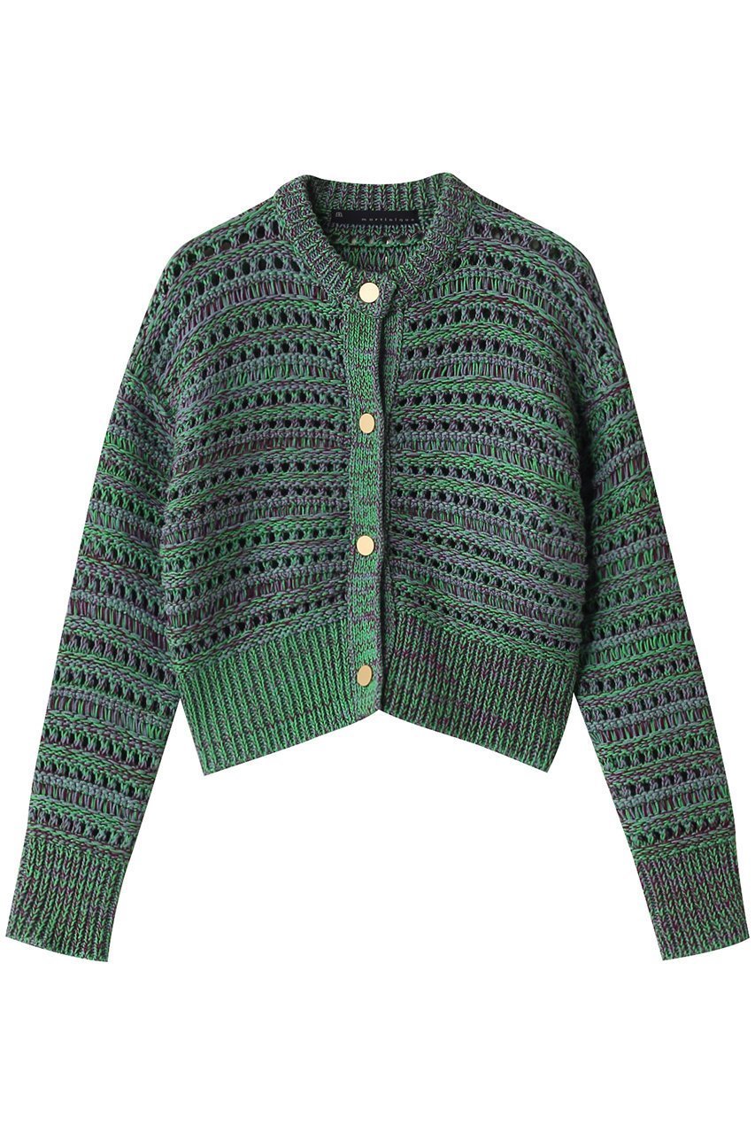 【マルティニーク/martinique】のニッティングボーダーカーディガン インテリア・キッズ・メンズ・レディースファッション・服の通販 founy(ファニー) 　ファッション　Fashion　レディースファッション　Fashion for Women　トップス・カットソー　Cut & Sew Tops　ニット　Knit Tops & Sweaters　カーディガン・羽織り　Layered Style Cardigans　カーディガン　Cardigan, Knitwear　バスケット　Basket, Basket Bag　ボーダー　Border, Stripe　ミックス　Mix, Mixed Style　メッシュ　Mesh, Net Fabric　春　Spring　グリーン系|ID: prp329100004337458 ipo3291000000035976738