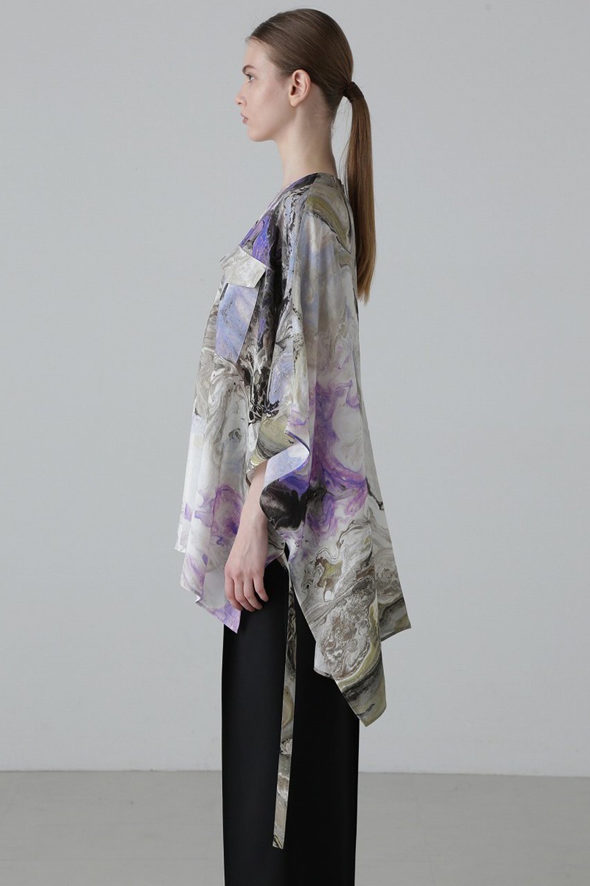 【アドーア/ADORE】のマーブルプリントブラウス 人気、トレンドファッション・服の通販 founy(ファニー) 　ファッション　Fashion　レディースファッション　Fashion for Women　トップス・カットソー　Cut & Sew Tops　シャツ・ブラウス・オフィスカジュアル　Elegant Blouses & Button-Ups　ショート　Short, Short Length　スリーブ　Sleeve, Long Sleeve / Short Sleeve　フロント　Front, Front Design　プリント　Print, Printed Pattern　ポケット　Pocket, Pocket Detail　マーブル　Marble, Marble Pattern　モチーフ　Motif, Design Theme　リラックス　Relax, Relaxed Fit　other-2|ID: prp329100004337481 ipo3291000000035787774