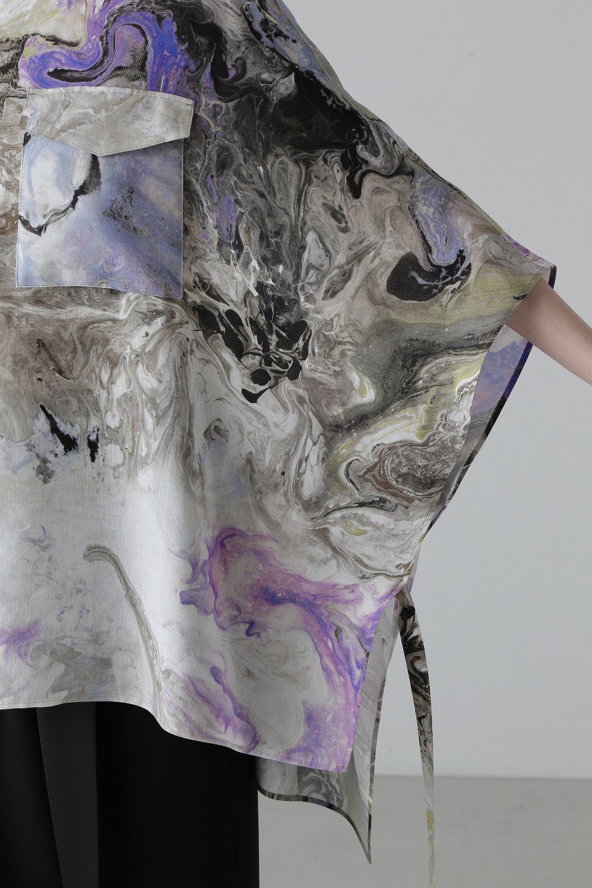 【アドーア/ADORE】のマーブルプリントブラウス 人気、トレンドファッション・服の通販 founy(ファニー) 　ファッション　Fashion　レディースファッション　Fashion for Women　トップス・カットソー　Cut & Sew Tops　シャツ・ブラウス・オフィスカジュアル　Elegant Blouses & Button-Ups　ショート　Short, Short Length　スリーブ　Sleeve, Long Sleeve / Short Sleeve　フロント　Front, Front Design　プリント　Print, Printed Pattern　ポケット　Pocket, Pocket Detail　マーブル　Marble, Marble Pattern　モチーフ　Motif, Design Theme　リラックス　Relax, Relaxed Fit　other-5|ID: prp329100004337481 ipo3291000000035787777