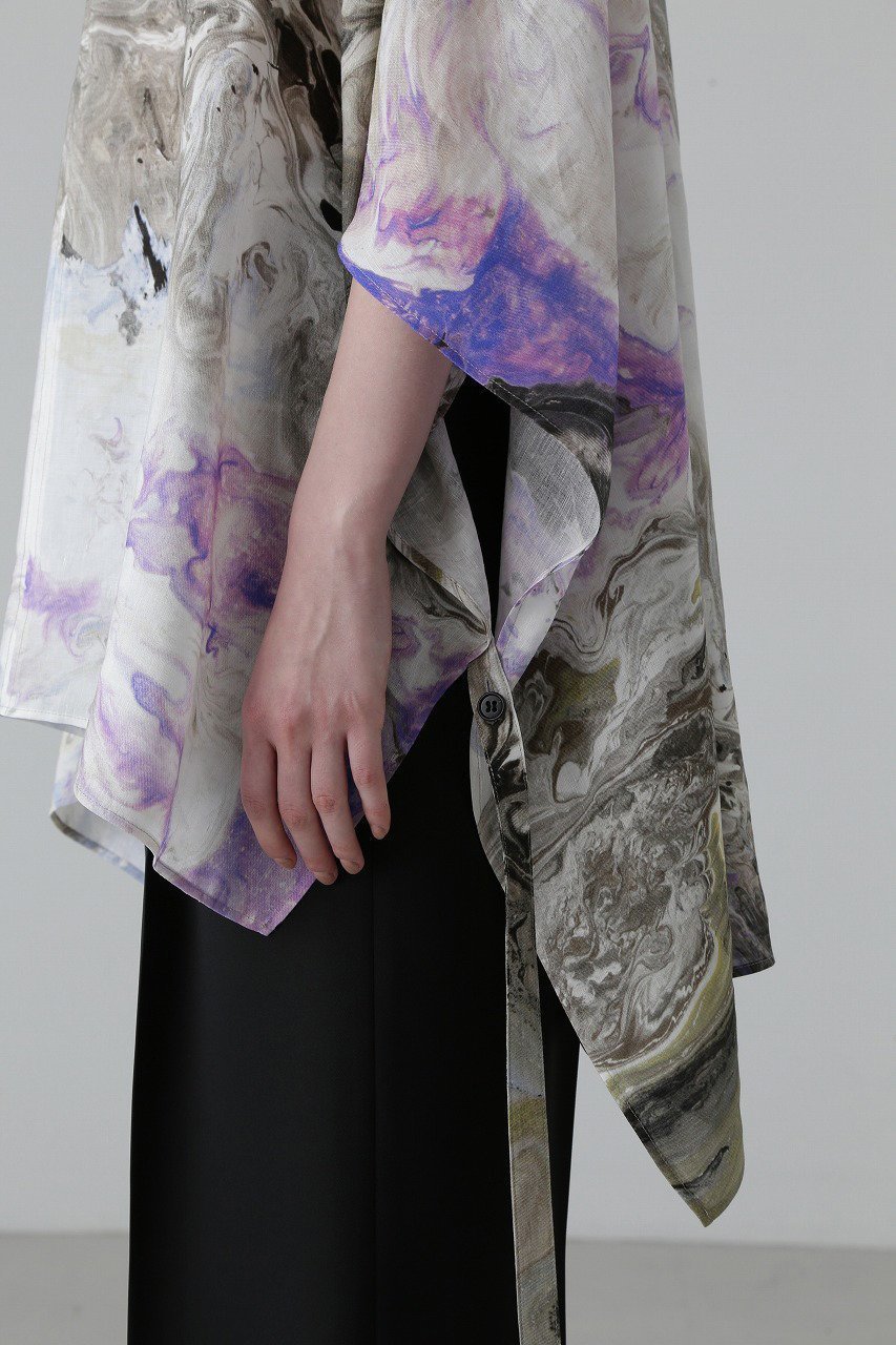 【アドーア/ADORE】のマーブルプリントブラウス 人気、トレンドファッション・服の通販 founy(ファニー) 　ファッション　Fashion　レディースファッション　Fashion for Women　トップス・カットソー　Cut & Sew Tops　シャツ・ブラウス・オフィスカジュアル　Elegant Blouses & Button-Ups　ショート　Short, Short Length　スリーブ　Sleeve, Long Sleeve / Short Sleeve　フロント　Front, Front Design　プリント　Print, Printed Pattern　ポケット　Pocket, Pocket Detail　マーブル　Marble, Marble Pattern　モチーフ　Motif, Design Theme　リラックス　Relax, Relaxed Fit　other-6|ID: prp329100004337481 ipo3291000000035787779