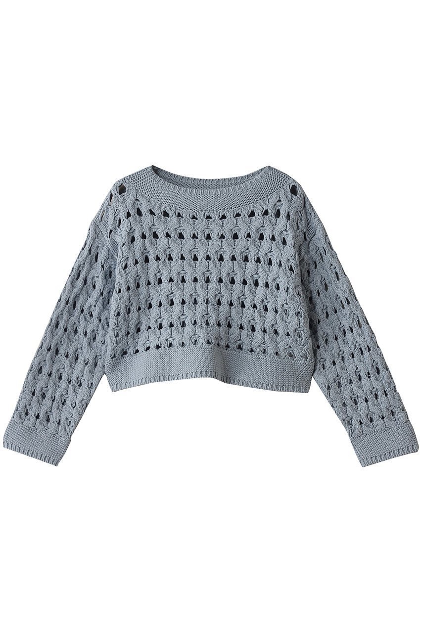 【マルティニーク/martinique】のケーブルアイレットプルオーバー インテリア・キッズ・メンズ・レディースファッション・服の通販 founy(ファニー) 　ファッション　Fashion　レディースファッション　Fashion for Women　トップス・カットソー　Cut & Sew Tops　ニット　Knit Tops & Sweaters　カジュアルプルオーバー・ニットトップス　Pullovers & Knit Tops / Casual Pullovers　おすすめ　Recommended / Our Picks　シルケット　Silket, Silky Cotton　ボトム　Bottoms, Lower Wear　サックス|ID: prp329100004337493 ipo3291000000035042188