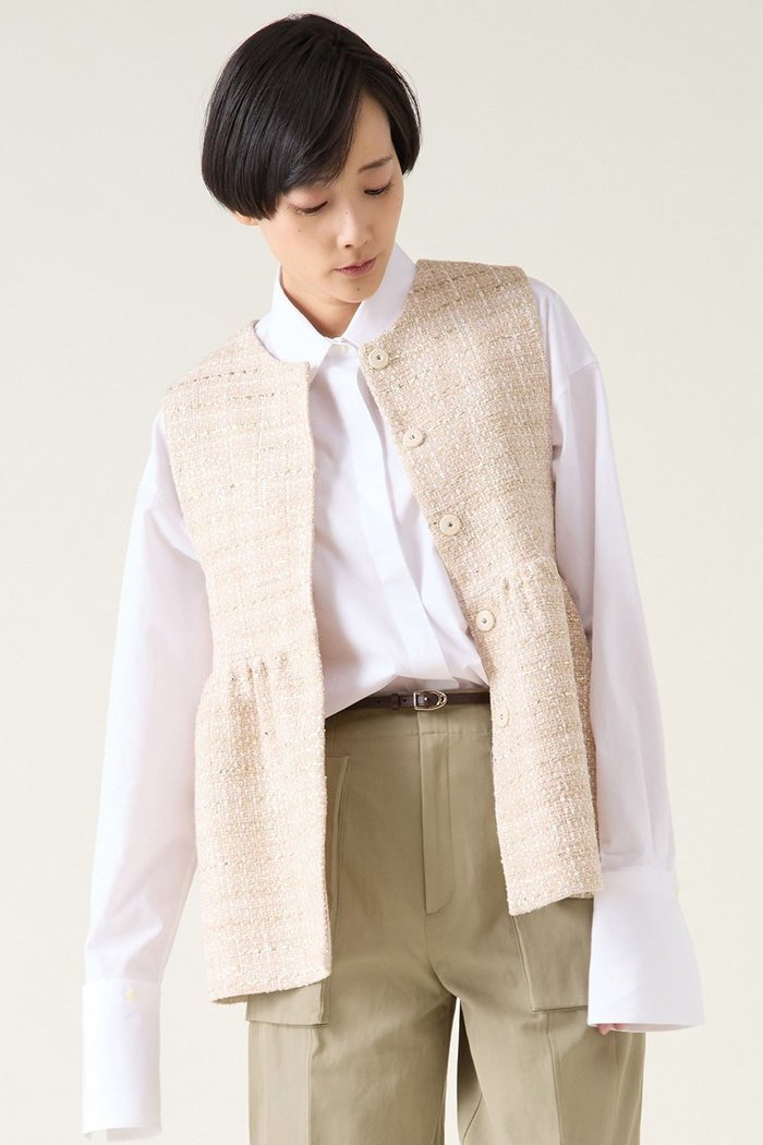 【マルティニーク/martinique】のGIOLICAツイードジレ(セットアップ可) インテリア・キッズ・メンズ・レディースファッション・服の通販 founy(ファニー) https://founy.com/ ファッション Fashion レディースファッション Fashion for Women アウター Coat / Outerwear Collection レディースジャケット・軽アウター Jackets おすすめ Recommended / Our Picks イタリア Italy サマー Summer, Summer Style ジャケット Jacket, Outerwear セットアップ Set-Up, Coordinated Outfit ツイード／ツィード Choker, Choker Necklace ツイード Twill, Twill Weave デニム Denim, Jeans Material フロント Front, Front Design ベスト Vest, Waistcoat ボトム Bottoms, Lower Wear 春 Spring |ID: prp329100004337499 ipo3291000000036229798