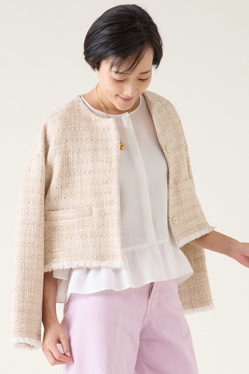 【マルティニーク/martinique】のGIOLICAツイードジャケット(セットアップ可) 人気、トレンドファッション・服の通販 founy(ファニー) 　ファッション　Fashion　レディースファッション　Fashion for Women　アウター　Coat / Outerwear Collection　レディースジャケット・軽アウター　Jackets　おすすめ　Recommended / Our Picks　イタリア　Italy　カーディガン　Cardigan, Knitwear　サマー　Summer, Summer Style　シアー　Sheer, See-Through　ショート　Short, Short Length　ジャケット　Jacket, Outerwear　セットアップ　Set-Up, Coordinated Outfit　ツイード／ツィード　Choker, Choker Necklace　ツイード　Twill, Twill Weave　デニム　Denim, Jeans Material　ボトム　Bottoms, Lower Wear　春　Spring　other-4|ID: prp329100004337500 ipo3291000000035976667