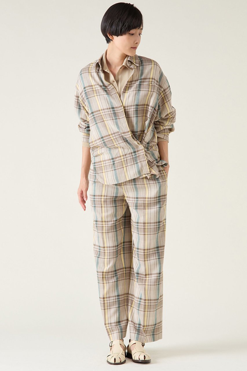 【マルティニーク/martinique】のチェックシャツ(セットアップ可) 人気、トレンドファッション・服の通販 founy(ファニー) 　ファッション　Fashion　レディースファッション　Fashion for Women　トップス・カットソー　Cut & Sew Tops　シャツ・ブラウス・オフィスカジュアル　Elegant Blouses & Button-Ups　おすすめ　Recommended / Our Picks　カシュクール　Wrap Design　スリーブ　Sleeve, Long Sleeve / Short Sleeve　セットアップ　Set-Up, Coordinated Outfit　チェック　Check, Plaid, Tartan　リラックス　Relax, Relaxed Fit　レギュラー　Regular, Standard Fit　ロング　Long, Long-Length　再入荷　Restock / Back in Stock　other-4|ID: prp329100004338529 ipo3291000000032704964