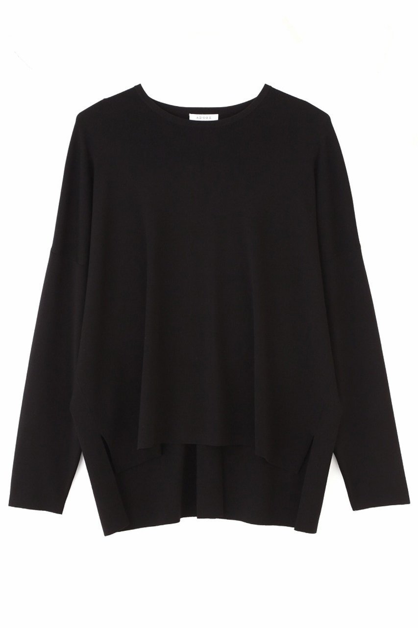 【アドーア/ADORE】のブライトストレッチニット インテリア・キッズ・メンズ・レディースファッション・服の通販 founy(ファニー) 　ファッション　Fashion　レディースファッション　Fashion for Women　トップス・カットソー　Cut & Sew Tops　ニット　Knit Tops & Sweaters　カジュアルプルオーバー・ニットトップス　Pullovers & Knit Tops / Casual Pullovers　ストレッチ　Stretch, Stretchy Fabric　ボックス　Boxy, Box Shape　ボーダー　Border, Stripe　再入荷　Restock / Back in Stock　ブラック|ID: prp329100004338551 ipo3291000000032950509