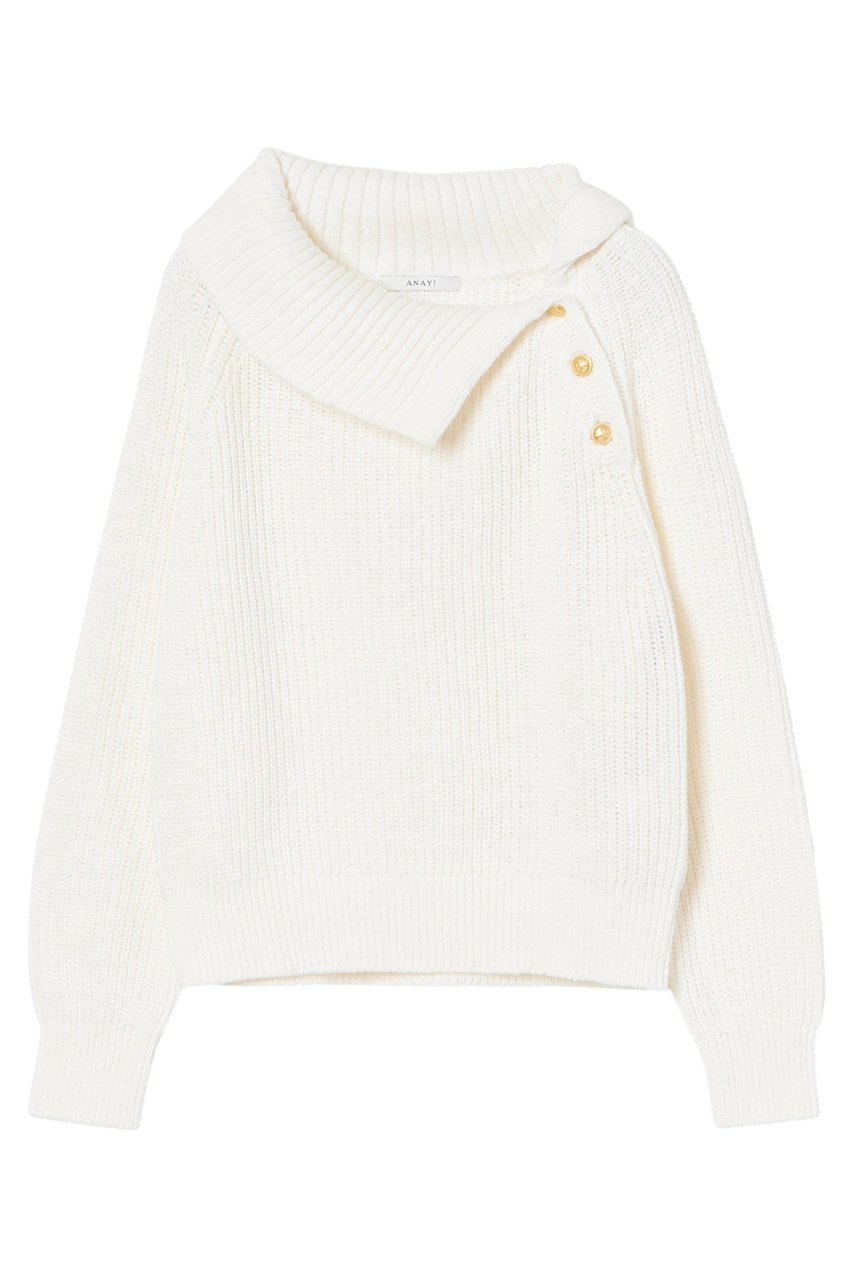 【アナイ/ANAYI】のアシメカラーラグランプルオーバー インテリア・キッズ・メンズ・レディースファッション・服の通販 founy(ファニー) 　ファッション　Fashion　レディースファッション　Fashion for Women　トップス・カットソー　Cut & Sew Tops　ニット　Knit Tops & Sweaters　カジュアルプルオーバー・ニットトップス　Pullovers & Knit Tops / Casual Pullovers　アシンメトリー　Asymmetrical Style　スリーブ　Sleeve, Long Sleeve / Short Sleeve　ベーシック　Basic, Essential　リラックス　Relax, Relaxed Fit　エレガント 上品　Elegant　畦　Ribbed Knit　オフホワイト|ID: prp329100004338552 ipo3291000000032920849