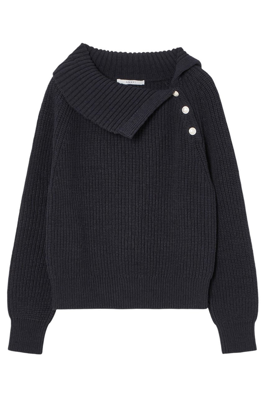 【アナイ/ANAYI】のアシメカラーラグランプルオーバー インテリア・キッズ・メンズ・レディースファッション・服の通販 founy(ファニー) 　ファッション　Fashion　レディースファッション　Fashion for Women　トップス・カットソー　Cut & Sew Tops　ニット　Knit Tops & Sweaters　カジュアルプルオーバー・ニットトップス　Pullovers & Knit Tops / Casual Pullovers　アシンメトリー　Asymmetrical Style　スリーブ　Sleeve, Long Sleeve / Short Sleeve　ベーシック　Basic, Essential　リラックス　Relax, Relaxed Fit　エレガント 上品　Elegant　畦　Ribbed Knit　ネイビー|ID: prp329100004338552 ipo3291000000032920872