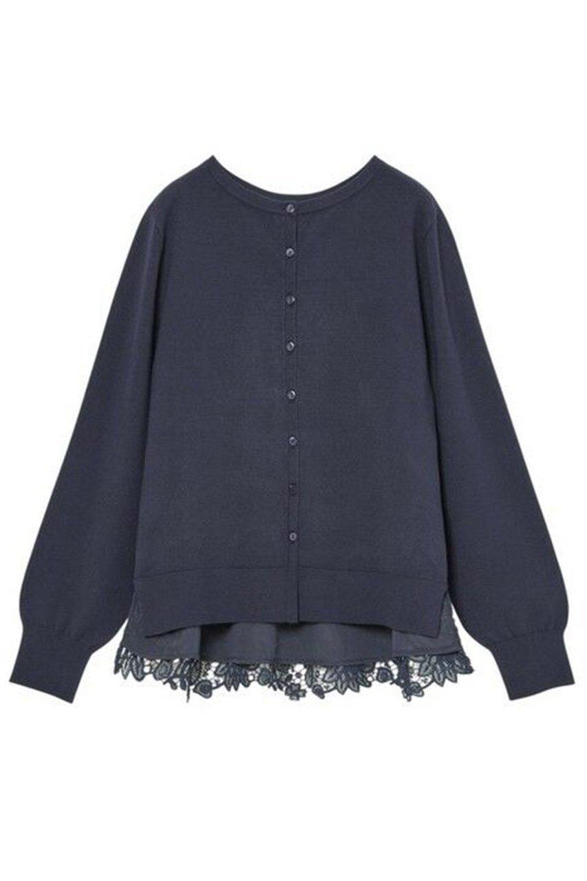 【アナイ/ANAYI】のバックレース2WAYカーディガン インテリア・キッズ・メンズ・レディースファッション・服の通販 founy(ファニー) 　ファッション　Fashion　レディースファッション　Fashion for Women　トップス・カットソー　Cut & Sew Tops　ニット　Knit Tops & Sweaters　カーディガン・羽織り　Layered Style Cardigans　カーディガン　Cardigan, Knitwear　シンプル　Simple, Minimal　フェミニン　Feminine, Girly　フロント　Front, Front Design　モチーフ　Motif, Design Theme　ライナー　Liner, Inner Layer　レース　Lace, Lace Fabric　再入荷　Restock / Back in Stock　ネイビー|ID: prp329100004338554 ipo3291000000035053449