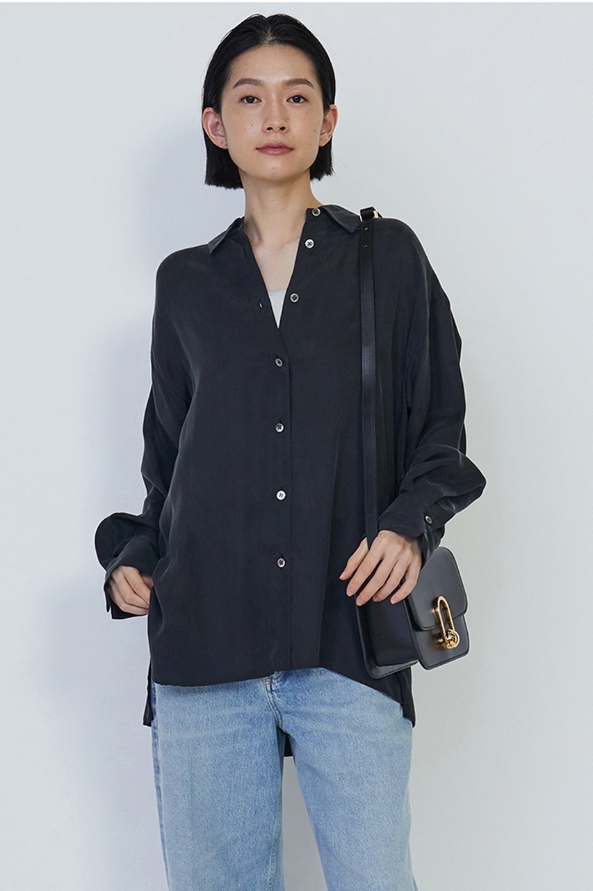 【プルミエ アロンディスモン/1er Arrondissement】のキュプラフィブリルレギュラーカラーシャツ 人気、トレンドファッション・服の通販 founy(ファニー) 　ファッション　Fashion　レディースファッション　Fashion for Women　トップス・カットソー　Cut & Sew Tops　シャツ・ブラウス・オフィスカジュアル　Elegant Blouses & Button-Ups　おすすめ　Recommended / Our Picks　とろみ　Fluid, Flowy Fabric　カシュクール　Wrap Design　キュプラ　Cupro, Eco Fabric　スリーブ　Sleeve, Long Sleeve / Short Sleeve　ボトム　Bottoms, Lower Wear　ロング　Long, Long-Length　エレガント 上品　Elegant　other-7|ID: prp329100004338560 ipo3291000000032876132