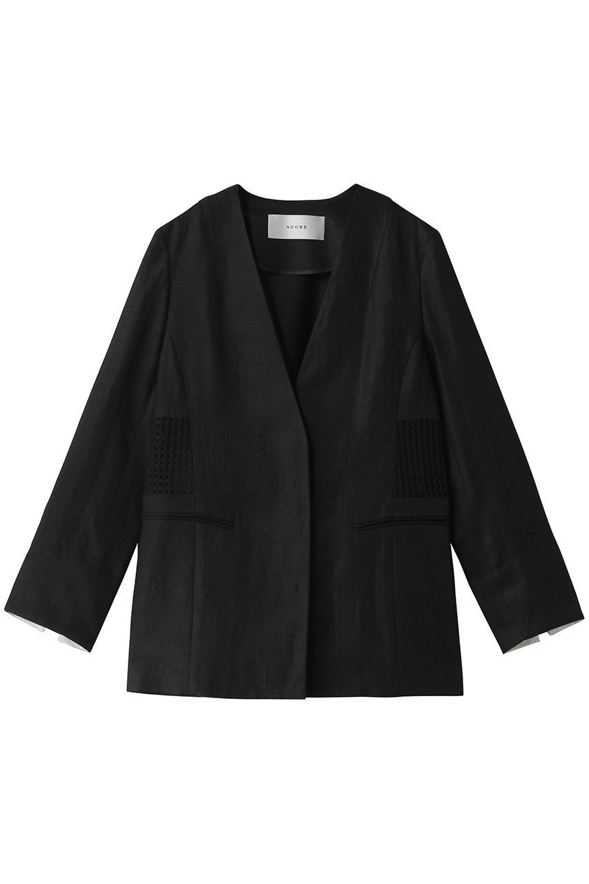 【アドーア/ADORE】のメッシュウェストJK インテリア・キッズ・メンズ・レディースファッション・服の通販 founy(ファニー) 　ファッション　Fashion　レディースファッション　Fashion for Women　アウター　Coat / Outerwear Collection　レディースジャケット・軽アウター　Jackets　おすすめ　Recommended / Our Picks　オックス　Oxford Fabric　ジャケット　Jacket, Outerwear　スリット　Slit, Slit Detail　リラックス　Relax, Relaxed Fit　ブラック|ID: prp329100004339400 ipo3291000000032967177