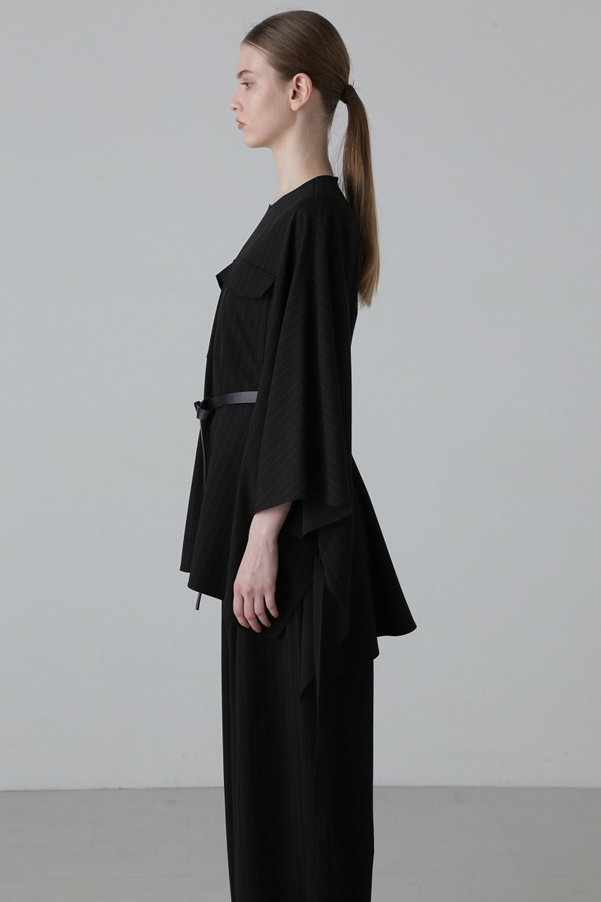 【アドーア/ADORE】のストライプツイルシャツ 人気、トレンドファッション・服の通販 founy(ファニー) 　ファッション　Fashion　レディースファッション　Ladies' Fashion Online　トップス・カットソー　Tops/Tshirt　シャツ/ブラウス　Shirts/Blouses　ストライプ　Stripe　スリーブ　Sleeve　ドレープ　Drape　フロント　Front　ポケット　Pocket　リラックス　Relax　ロング　Long　再入荷　Restock/Back In Stock/Re Arrival　other-2|ID: prp329100004339404 ipo3291000000032648262
