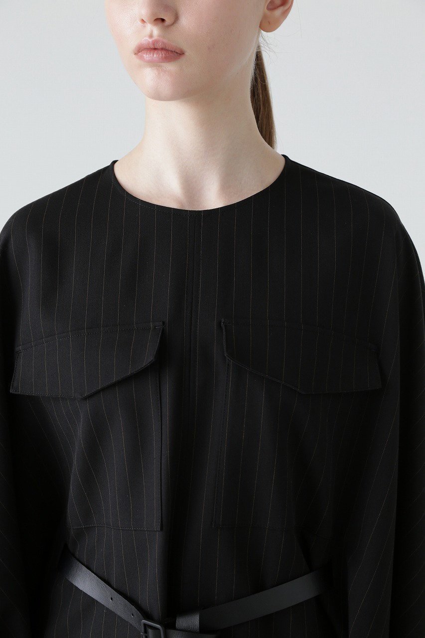 【アドーア/ADORE】のストライプツイルシャツ 人気、トレンドファッション・服の通販 founy(ファニー) 　ファッション　Fashion　レディースファッション　Ladies' Fashion Online　トップス・カットソー　Tops/Tshirt　シャツ/ブラウス　Shirts/Blouses　ストライプ　Stripe　スリーブ　Sleeve　ドレープ　Drape　フロント　Front　ポケット　Pocket　リラックス　Relax　ロング　Long　再入荷　Restock/Back In Stock/Re Arrival　other-4|ID: prp329100004339404 ipo3291000000032648265