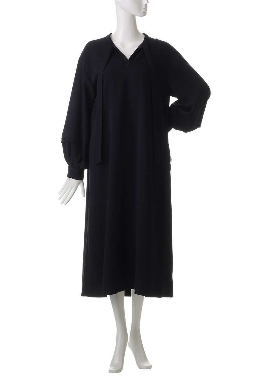 【アドーア/ADORE】のダブルストレッチワンピース 人気、トレンドファッション・服の通販 founy(ファニー) 　ファッション　Fashion　レディースファッション　Fashion for Women　ワンピース　Dresses　チュニック　Tunic Tops & Dresses　ギャザー　Gathered, Ruffled　ストレッチ　Stretch, Stretchy Fabric　チュニック　Tunic, Long Top　リボン　Ribbon, Bow　ロング　Long, Long-Length　other-2|ID: prp329100004339411 ipo3291000000032884506