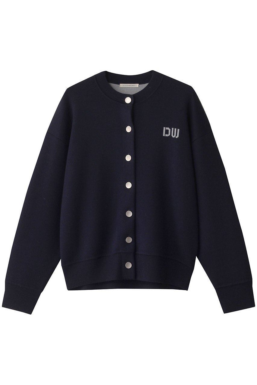 【デザイン ワークス/DESIGN WORKS】のダブルフェイスクルーネックカーディガン インテリア・キッズ・メンズ・レディースファッション・服の通販 founy(ファニー) 　ファッション　Fashion　レディースファッション　Fashion for Women　トップス・カットソー　Cut & Sew Tops　ニット　Knit Tops & Sweaters　カーディガン・羽織り　Layered Style Cardigans　なめらか　Smooth, Silky Texture　カーディガン　Cardigan, Knitwear　ダブル　Double, Double-Breasted　バランス　Balance, Style Balance　フェイス　Face, Facial Design　エレガント 上品　Elegant　ネイビー|ID: prp329100004339417 ipo3291000000032956354