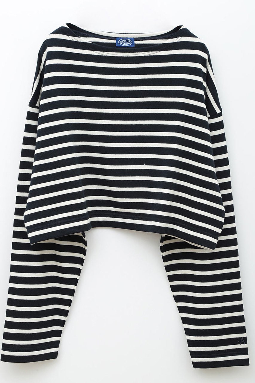 【ハー/HER.】の【Armor-lux】Cropped PO/プルオーバー インテリア・キッズ・メンズ・レディースファッション・服の通販 founy(ファニー) 　ファッション　Fashion　レディースファッション　Fashion for Women　トップス・カットソー　Cut & Sew Tops　シャツ・ブラウス・オフィスカジュアル　Elegant Blouses & Button-Ups　ロングTシャツ・Tシャツ　Longline T-Shirts & Tees　カジュアルプルオーバー・ニットトップス　Pullovers & Knit Tops / Casual Pullovers　カットソー・ベーシックTシャツ　Cut-and-Sewn Tops / Stretch Tees & Basics　クロップド　Cropped, Short Length　スリーブ　Sleeve, Long Sleeve / Short Sleeve　フィット　Fit, Slim Fit　フランス　France, French　ベーシック　Basic, Essential　ロング　Long, Long-Length　ブラック|ID: prp329100004340228 ipo3291000000032847271