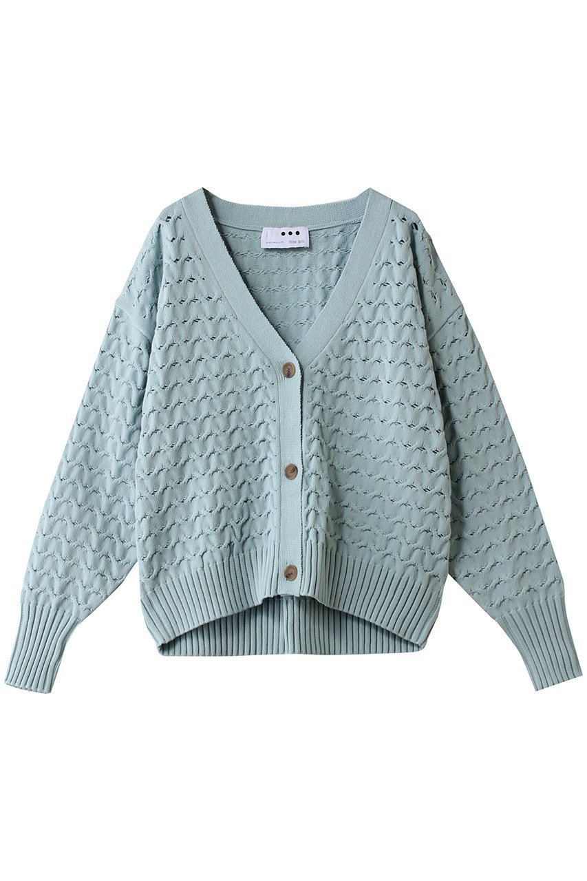 【スリー ドッツ/three dots】のスポンジースムース メッシュカーディガン インテリア・キッズ・メンズ・レディースファッション・服の通販 founy(ファニー) 　ファッション　Fashion　レディースファッション　Fashion for Women　トップス・カットソー　Cut & Sew Tops　ニット　Knit Tops & Sweaters　カーディガン・羽織り　Layered Style Cardigans　カーディガン　Cardigan, Knitwear　バランス　Balance, Style Balance　メッシュ　Mesh, Net Fabric　ブルー|ID: prp329100004340235 ipo3291000000036370910