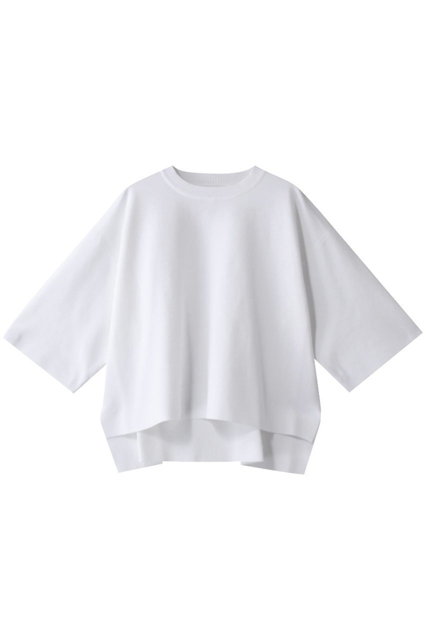 【スリー ドッツ/three dots】のスポンジースムース プルオーバー インテリア・キッズ・メンズ・レディースファッション・服の通販 founy(ファニー) 　ファッション　Fashion　レディースファッション　Fashion for Women　トップス・カットソー　Cut & Sew Tops　シャツ・ブラウス・オフィスカジュアル　Elegant Blouses & Button-Ups　ロングTシャツ・Tシャツ　Longline T-Shirts & Tees　カジュアルプルオーバー・ニットトップス　Pullovers & Knit Tops / Casual Pullovers　カットソー・ベーシックTシャツ　Cut-and-Sewn Tops / Stretch Tees & Basics　おすすめ　Recommended / Our Picks　コンパクト　Compact, Small Size　スリーブ　Sleeve, Long Sleeve / Short Sleeve　ボーダー　Border, Stripe　ロング　Long, Long-Length　エレガント 上品　Elegant　定番　Standard, Basic Item　ホワイト|ID: prp329100004340236 ipo3291000000032884131