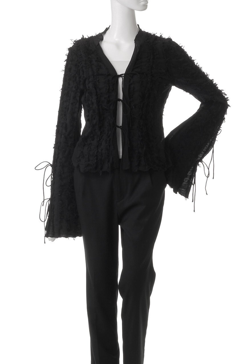 【プランク プロジェクト/PRANK PROJECT】のフリンジジャガードフリルカーデ / Fringe Jacquard Frill Cardigan 人気、トレンドファッション・服の通販 founy(ファニー) ファッション Fashion レディースファッション Fashion for Women トップス・カットソー Cut & Sew Tops カーディガン・羽織り Layered Style Cardigans シャツ・ブラウス・オフィスカジュアル Elegant Blouses & Button-Ups おすすめ Recommended / Our Picks カーディガン Cardigan, Knitwear コンビ Combo, Combination Style シアー Sheer, See-Through シャーリング Shirring, Ruched スリーブ Sleeve, Long Sleeve / Short Sleeve デニム Denim, Jeans Material フリル Frill, Ruffle フリンジ Fringe, Tassel ロング Long, Long-Length 夏 Summer 春 Spring S/S・春夏 SS, Spring/Summer, Warm Season 羽織 Haori, Light Jacket other-2|ID: prp329100004341866 ipo3291000000034422218