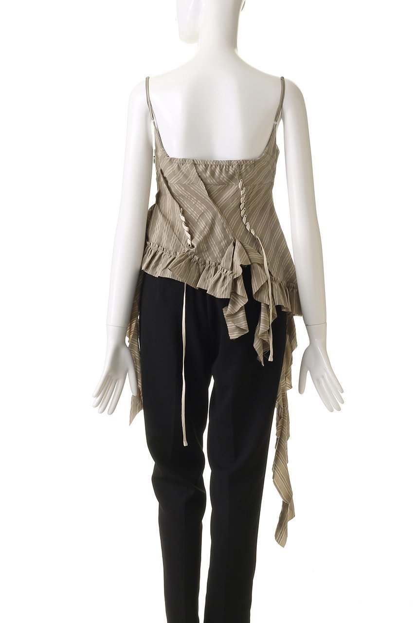 【プランク プロジェクト/PRANK PROJECT】のラッフルレースアップストライプトップス / Ruffle Lace-Up Stripe Top 人気、トレンドファッション・服の通販 founy(ファニー) ファッション Fashion レディースファッション Fashion for Women トップス・カットソー Cut & Sew Tops キャミソール&ノースリーブ Camisoles & Sleeveless Tops シャツ・ブラウス・オフィスカジュアル Elegant Blouses & Button-Ups カーゴパンツ Cargo Pants, Utility Pants キャミワンピース Cami Dress, Slip Dress ストライプ Stripe, Striped Pattern ノースリーブ Sleeveless, No-Sleeve ボトム Bottoms, Lower Wear レース Lace, Lace Fabric ワイド Wide, Wide Fit エレガント 上品 Elegant other-4|ID: prp329100004341867 ipo3291000000032871662