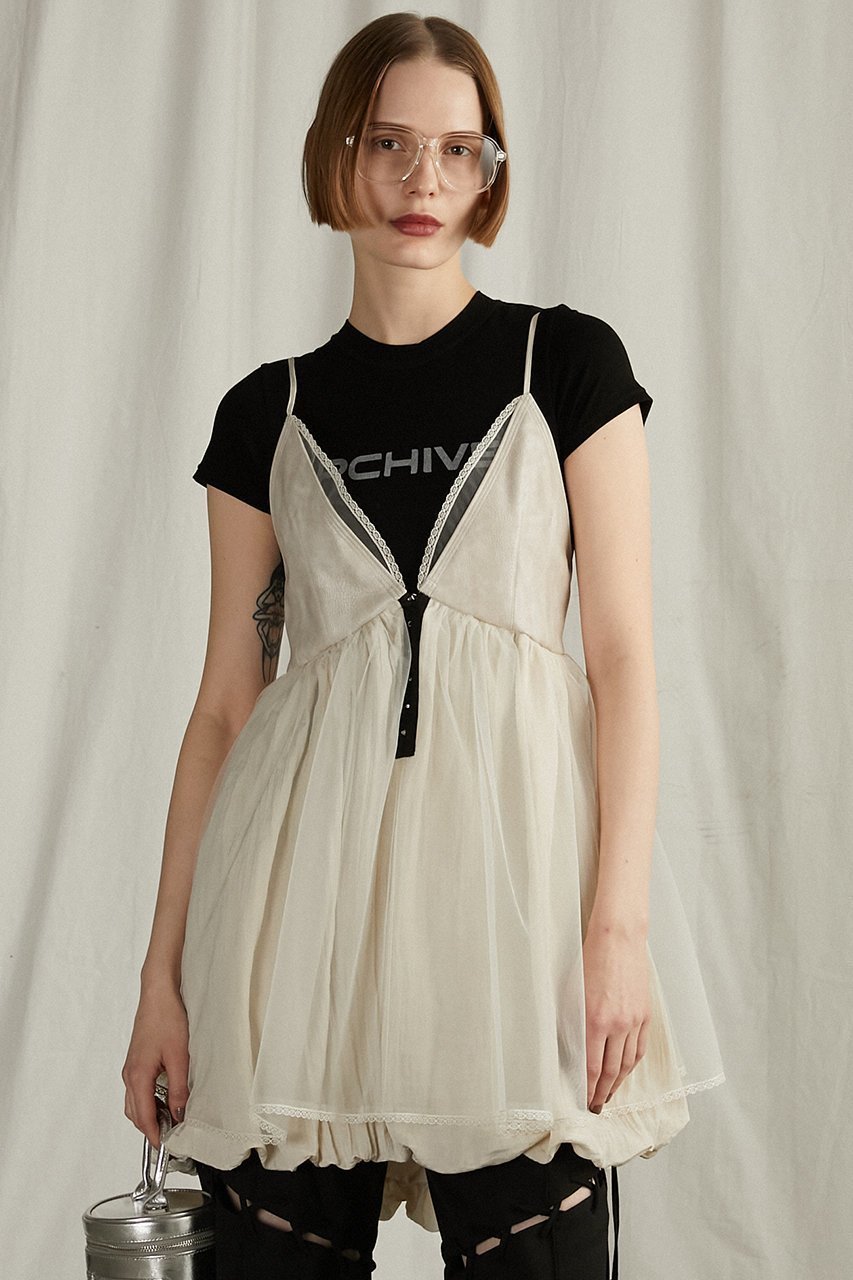 【プランク プロジェクト/PRANK PROJECT】のレザーコンビチュニック / Leather Combi Tunic 人気、トレンドファッション・服の通販 founy(ファニー) 　ファッション　Fashion　レディースファッション　Fashion for Women　ワンピース　Dresses　チュニック　Tunic Tops & Dresses　おすすめ　Recommended / Our Picks　インナー　Innerwear　タフタ　Taffeta, Structured Fabric　タンク　Tank Top, Sleeveless Top　チュニック　Tunic, Long Top　チュール　Tulip, Tulip Motif　パーティ　Party, Party Style　other-8|ID: prp329100004341868 ipo3291000000032874396