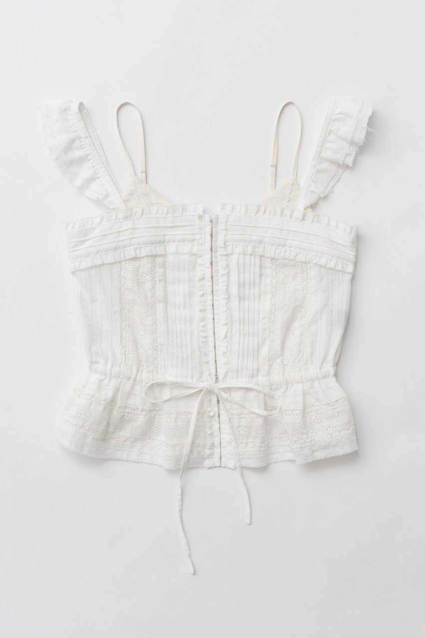 【プランク プロジェクト/PRANK PROJECT】のコットンレースビスチェ / Cotton Lace Bustier 人気、トレンドファッション・服の通販 founy(ファニー) 　ファッション　Fashion　レディースファッション　WOMEN　トップス・カットソー　Tops/Tshirt　キャミソール / ノースリーブ　No Sleeves　シャツ/ブラウス　Shirts/Blouses　ロング / Tシャツ　T-Shirts　カットソー　Cut and Sewn　ビスチェ　Bustier　2025年　2025　2025春夏・S/S　Ss,Spring/Summer,2025　カーゴパンツ　Cargo Pants　キャミソール　Camisole　セットアップ　Set Up　タンク　Tank　デニム　Denim　ビスチェ　Bustier　フロント　Front　ボトム　Bottom　モダン　Modern　レース　Race　今季　This Season　夏　Summer　春　Spring　S/S・春夏　Ss・Spring/Summer　 other-1|ID: prp329100004341878 ipo3291000000030295061