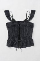 【プランク プロジェクト/PRANK PROJECT】のピグメントコットンレースビスチェ / Cotton Lace Pigment Bustier BLK(ブラック)|ID: prp329100004341879 ipo3291000000032866161