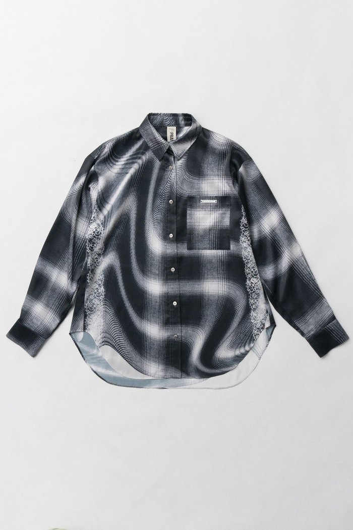 【プランク プロジェクト/PRANK PROJECT】のオンブレチェックレースプリントシャツ / Ombre Check Lace Print Shirt インテリア・キッズ・メンズ・レディースファッション・服の通販 founy(ファニー) https://founy.com/ ファッション Fashion レディースファッション WOMEN トップス・カットソー Tops/Tshirt シャツ/ブラウス Shirts/Blouses ロング / Tシャツ T-Shirts おすすめ Recommend とろみ Thickness サテン Satin スリーブ Sleeve セットアップ Set Up デニム Denim トリミング Trimming プリント Print レース Race ロング Long |ID: prp329100004341881 ipo3291000000030295068