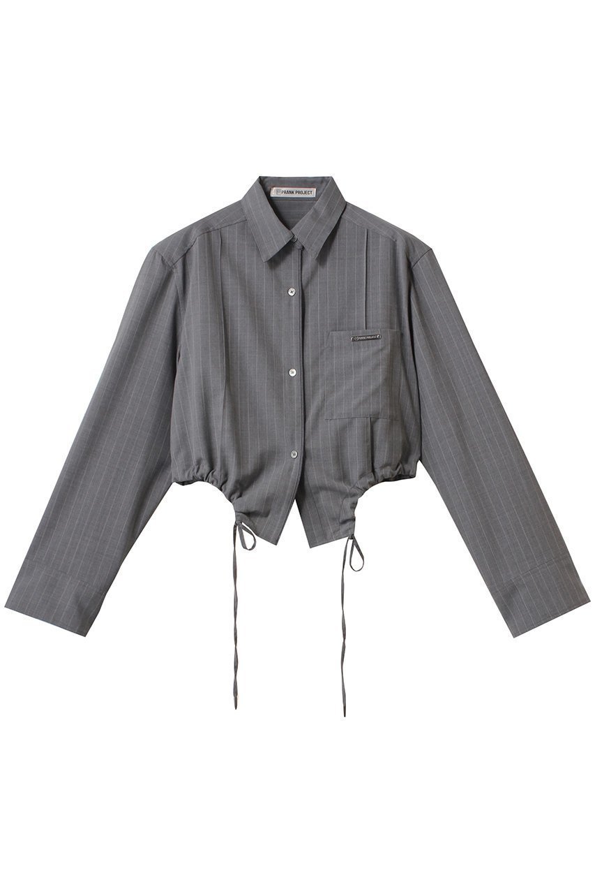 【プランク プロジェクト/PRANK PROJECT】のピンタックショートシャツ / Pintuck Short Shirt インテリア・キッズ・メンズ・レディースファッション・服の通販 founy(ファニー) 　ファッション　Fashion　レディースファッション　Fashion for Women　トップス・カットソー　Cut & Sew Tops　シャツ・ブラウス・オフィスカジュアル　Elegant Blouses & Button-Ups　ロングTシャツ・Tシャツ　Longline T-Shirts & Tees　オーガンジー　Organza Fabric　ショルダー　Shoulder, Shoulder Strap　ショート　Short, Short Length　ストライプ　Stripe, Striped Pattern　スリーブ　Sleeve, Long Sleeve / Short Sleeve　セットアップ　Set-Up, Coordinated Outfit　ダウン　Down, Puffer　デニム　Denim, Jeans Material　フォルム　Silhouette, Form　マニッシュ　Mannish, Boyish　ラウンド　Round, Round Neck　ロング　Long, Long-Length　GRY(グレー)|ID: prp329100004341882 ipo3291000000032866191