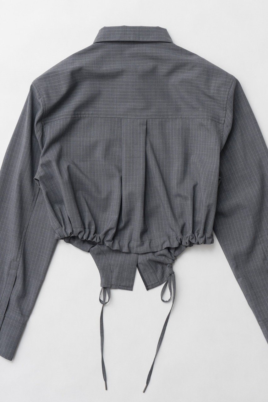 【プランク プロジェクト/PRANK PROJECT】のピンタックショートシャツ / Pintuck Short Shirt 人気、トレンドファッション・服の通販 founy(ファニー) 　ファッション　Fashion　レディースファッション　Fashion for Women　トップス・カットソー　Cut & Sew Tops　シャツ・ブラウス・オフィスカジュアル　Elegant Blouses & Button-Ups　ロングTシャツ・Tシャツ　Longline T-Shirts & Tees　オーガンジー　Organza Fabric　ショルダー　Shoulder, Shoulder Strap　ショート　Short, Short Length　ストライプ　Stripe, Striped Pattern　スリーブ　Sleeve, Long Sleeve / Short Sleeve　セットアップ　Set-Up, Coordinated Outfit　ダウン　Down, Puffer　デニム　Denim, Jeans Material　フォルム　Silhouette, Form　マニッシュ　Mannish, Boyish　ラウンド　Round, Round Neck　ロング　Long, Long-Length　other-6|ID: prp329100004341882 ipo3291000000032866217
