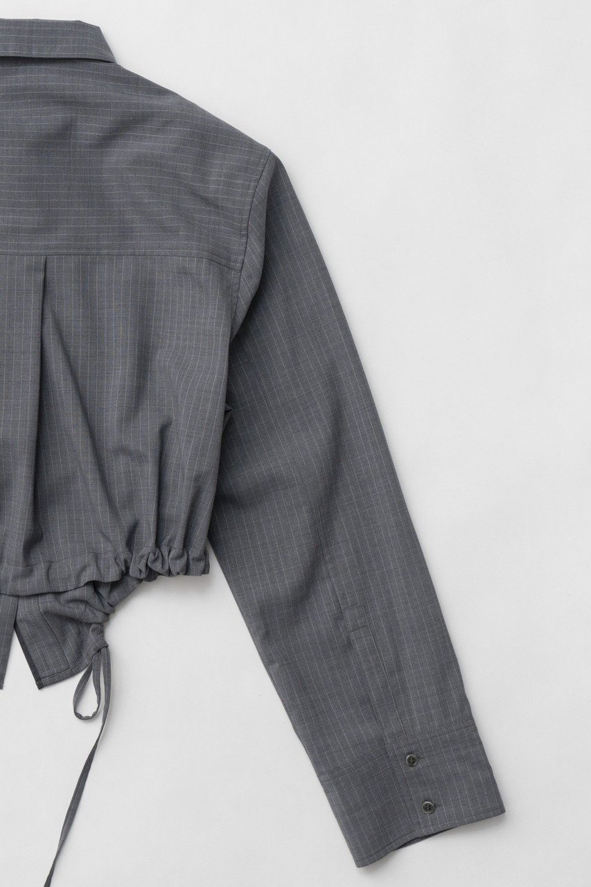 【プランク プロジェクト/PRANK PROJECT】のピンタックショートシャツ / Pintuck Short Shirt 人気、トレンドファッション・服の通販 founy(ファニー) 　ファッション　Fashion　レディースファッション　Fashion for Women　トップス・カットソー　Cut & Sew Tops　シャツ・ブラウス・オフィスカジュアル　Elegant Blouses & Button-Ups　ロングTシャツ・Tシャツ　Longline T-Shirts & Tees　オーガンジー　Organza Fabric　ショルダー　Shoulder, Shoulder Strap　ショート　Short, Short Length　ストライプ　Stripe, Striped Pattern　スリーブ　Sleeve, Long Sleeve / Short Sleeve　セットアップ　Set-Up, Coordinated Outfit　ダウン　Down, Puffer　デニム　Denim, Jeans Material　フォルム　Silhouette, Form　マニッシュ　Mannish, Boyish　ラウンド　Round, Round Neck　ロング　Long, Long-Length　other-7|ID: prp329100004341882 ipo3291000000032866223