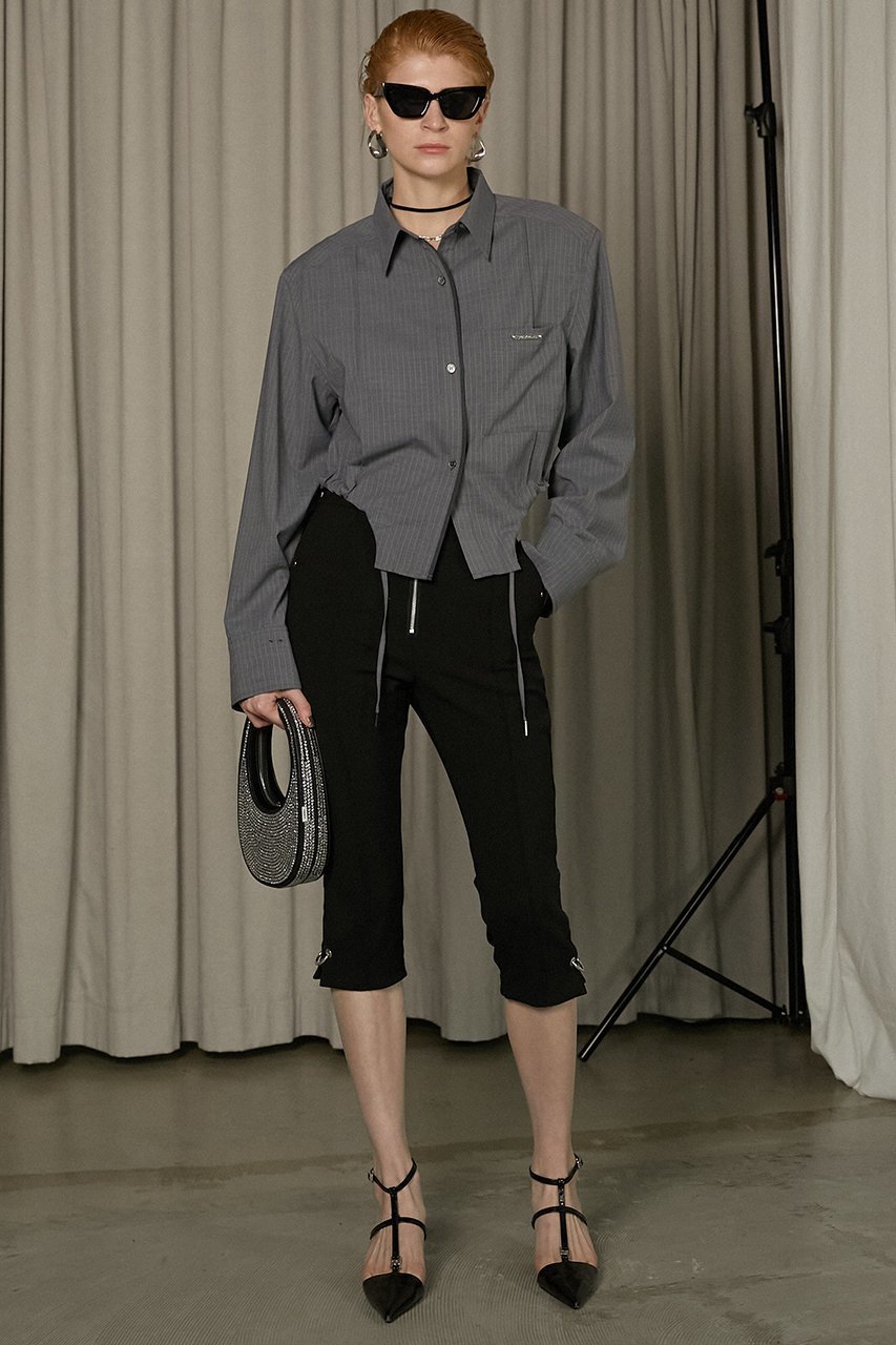 【プランク プロジェクト/PRANK PROJECT】のピンタックショートシャツ / Pintuck Short Shirt 人気、トレンドファッション・服の通販 founy(ファニー) 　ファッション　Fashion　レディースファッション　Fashion for Women　トップス・カットソー　Cut & Sew Tops　シャツ・ブラウス・オフィスカジュアル　Elegant Blouses & Button-Ups　ロングTシャツ・Tシャツ　Longline T-Shirts & Tees　オーガンジー　Organza Fabric　ショルダー　Shoulder, Shoulder Strap　ショート　Short, Short Length　ストライプ　Stripe, Striped Pattern　スリーブ　Sleeve, Long Sleeve / Short Sleeve　セットアップ　Set-Up, Coordinated Outfit　ダウン　Down, Puffer　デニム　Denim, Jeans Material　フォルム　Silhouette, Form　マニッシュ　Mannish, Boyish　ラウンド　Round, Round Neck　ロング　Long, Long-Length　other-8|ID: prp329100004341882 ipo3291000000032866229