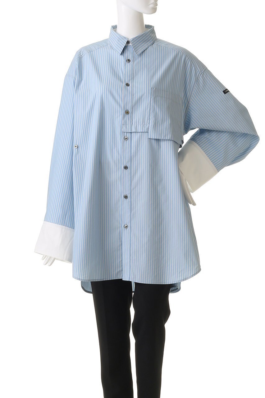 【プランク プロジェクト/PRANK PROJECT】のマルチウェイオーバーサイズシャツ / Multi Way Oversize Shirt 人気、トレンドファッション・服の通販 founy(ファニー) 　ファッション　Fashion　レディースファッション　Fashion for Women　トップス・カットソー　Cut & Sew Tops　シャツ・ブラウス・オフィスカジュアル　Elegant Blouses & Button-Ups　アシンメトリー　Asymmetrical Style　今季　This Season, Current Season　シェイプ　Shape, Slim Fit　ストライプ　Stripe, Striped Pattern　スリーブ　Sleeve, Long Sleeve / Short Sleeve　タイプライター　Typewriter Fabric, Crisp Cotton　チェック　Check, Plaid, Tartan　バランス　Balance, Style Balance　ロング　Long, Long-Length　おすすめ　Recommended / Our Picks　other-2|ID: prp329100004341883 ipo3291000000036071602