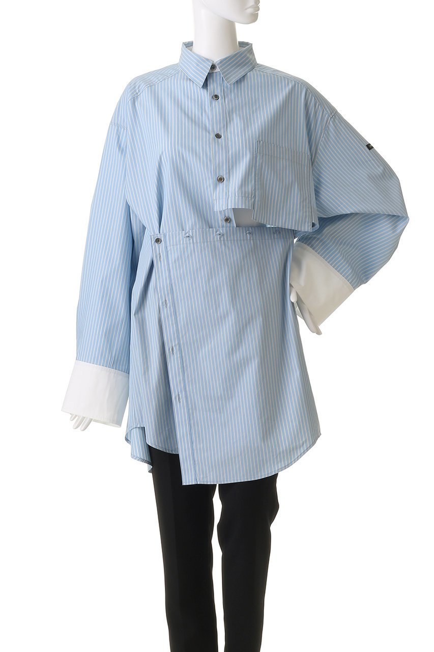 【プランク プロジェクト/PRANK PROJECT】のマルチウェイオーバーサイズシャツ / Multi Way Oversize Shirt 人気、トレンドファッション・服の通販 founy(ファニー) 　ファッション　Fashion　レディースファッション　Fashion for Women　トップス・カットソー　Cut & Sew Tops　シャツ・ブラウス・オフィスカジュアル　Elegant Blouses & Button-Ups　アシンメトリー　Asymmetrical Style　今季　This Season, Current Season　シェイプ　Shape, Slim Fit　ストライプ　Stripe, Striped Pattern　スリーブ　Sleeve, Long Sleeve / Short Sleeve　タイプライター　Typewriter Fabric, Crisp Cotton　チェック　Check, Plaid, Tartan　バランス　Balance, Style Balance　ロング　Long, Long-Length　おすすめ　Recommended / Our Picks　other-6|ID: prp329100004341883 ipo3291000000036071607
