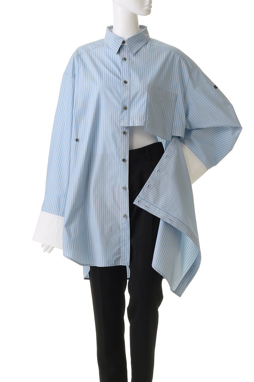 【プランク プロジェクト/PRANK PROJECT】のマルチウェイオーバーサイズシャツ / Multi Way Oversize Shirt 人気、トレンドファッション・服の通販 founy(ファニー) 　ファッション　Fashion　レディースファッション　Fashion for Women　トップス・カットソー　Cut & Sew Tops　シャツ・ブラウス・オフィスカジュアル　Elegant Blouses & Button-Ups　アシンメトリー　Asymmetrical Style　今季　This Season, Current Season　シェイプ　Shape, Slim Fit　ストライプ　Stripe, Striped Pattern　スリーブ　Sleeve, Long Sleeve / Short Sleeve　タイプライター　Typewriter Fabric, Crisp Cotton　チェック　Check, Plaid, Tartan　バランス　Balance, Style Balance　ロング　Long, Long-Length　おすすめ　Recommended / Our Picks　other-7|ID: prp329100004341883 ipo3291000000036071610