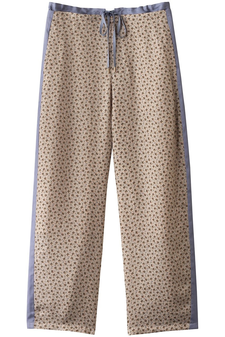 【ルール ロジェット/leur logette】のチェリーローズキュプラプリントパンツ インテリア・キッズ・メンズ・レディースファッション・服の通販 founy(ファニー) 　ファッション　Fashion　レディースファッション　Fashion for Women　パンツ　Pants & Trousers　なめらか　Smooth, Silky Texture　キュプラ　Cupro, Eco Fabric　サテン　Satin, Glossy Fabric　スポーティ　Sporty, Casual Athletic　プリント　Print, Printed Pattern　ボトム　Bottoms, Lower Wear　無地　Plain, Solid Color　ベージュ|ID: prp329100004341889 ipo3291000000032939689