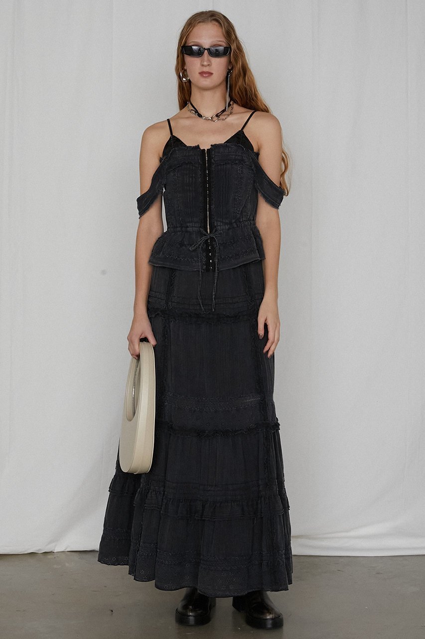 【プランク プロジェクト/PRANK PROJECT】のピグメントコットンレースマキシスカート / Pigment Cotton Lace Maxi Skirt 人気、トレンドファッション・服の通販 founy(ファニー) ファッション Fashion レディースファッション Fashion for Women スカート Skirts ロングスカート Long Skirts / Maxi & Midi Skirts シューズ Shoes, Footwear ジャケット Jacket, Outerwear セットアップ Set-Up, Coordinated Outfit フリル Frill, Ruffle マキシ Maxi, Full Length レース Lace, Lace Fabric ロング Long, Long-Length 今季 This Season, Current Season other-8|ID: prp329100004341892 ipo3291000000035492072