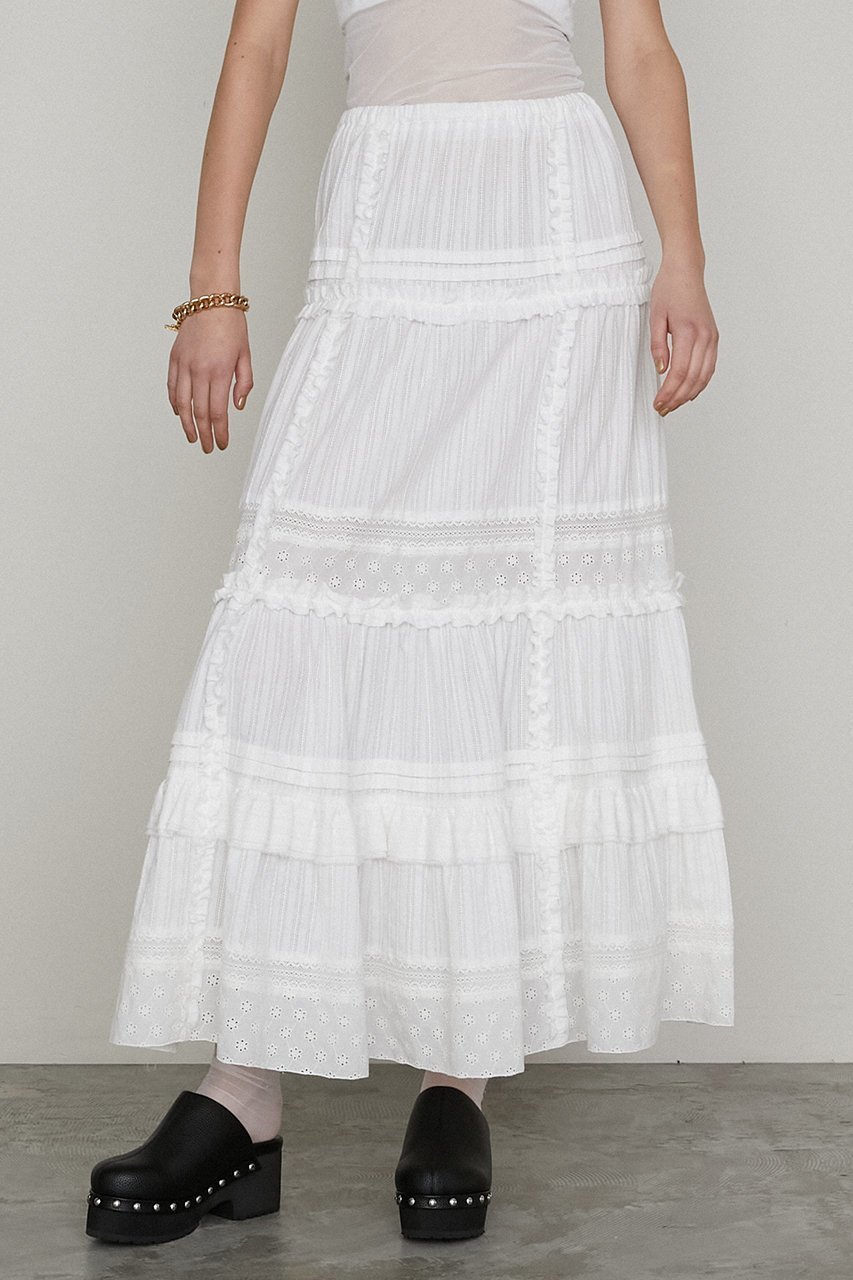 【プランク プロジェクト/PRANK PROJECT】のコットンレースマキシスカート / Cotton Lace Maxi Skirt 人気、トレンドファッション・服の通販 founy(ファニー) 　ファッション　Fashion　レディースファッション　Fashion for Women　スカート　Skirts　ロングスカート　Long Skirts / Maxi & Midi Skirts　シューズ　Shoes, Footwear　ジャケット　Jacket, Outerwear　セットアップ　Set-Up, Coordinated Outfit　フリル　Frill, Ruffle　マキシ　Maxi, Full Length　レース　Lace, Lace Fabric　ロング　Long, Long-Length　今季　This Season, Current Season　other-8|ID: prp329100004341893 ipo3291000000032824661