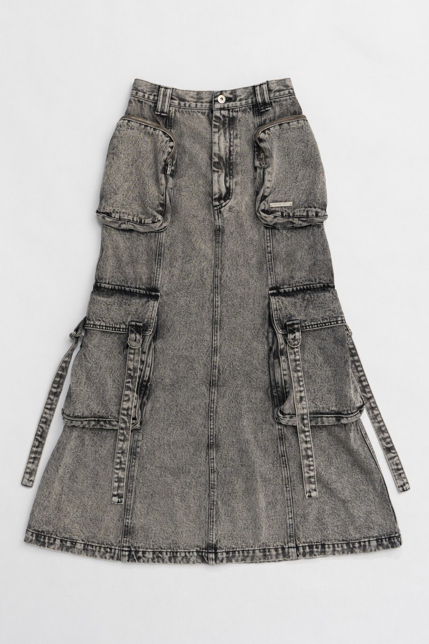 【プランク プロジェクト/PRANK PROJECT】のポケットデニムセミフレアスカート / Pocket Denim Semi Flare Skirt インテリア・キッズ・メンズ・レディースファッション・服の通販 founy(ファニー) 　ファッション　Fashion　レディースファッション　WOMEN　スカート　Skirt　Aライン/フレアスカート　Flared A-Line Skirts　ロングスカート　Long Skirt　2025年　2025　2025春夏・S/S　Ss,Spring/Summer,2025　デニム　Denim　フレア　Flare　ブリーチ　Bleach　ポケット　Pocket　ロング　Long　ヴィンテージ　Vintage　夏　Summer　春　Spring　S/S・春夏　Ss・Spring/Summer　GRY(グレー)|ID: prp329100004341894 ipo3291000000030295109